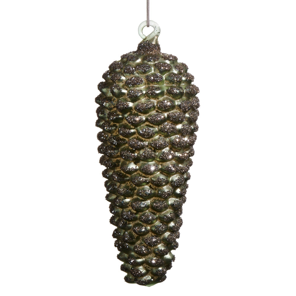 10" Glittered Pinecone Ornament