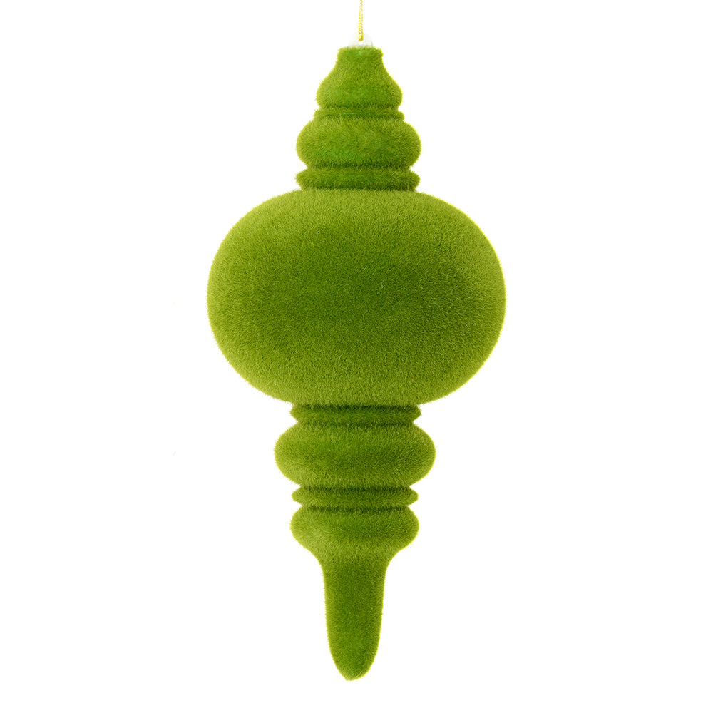 10" Moss Green Flocked Finial