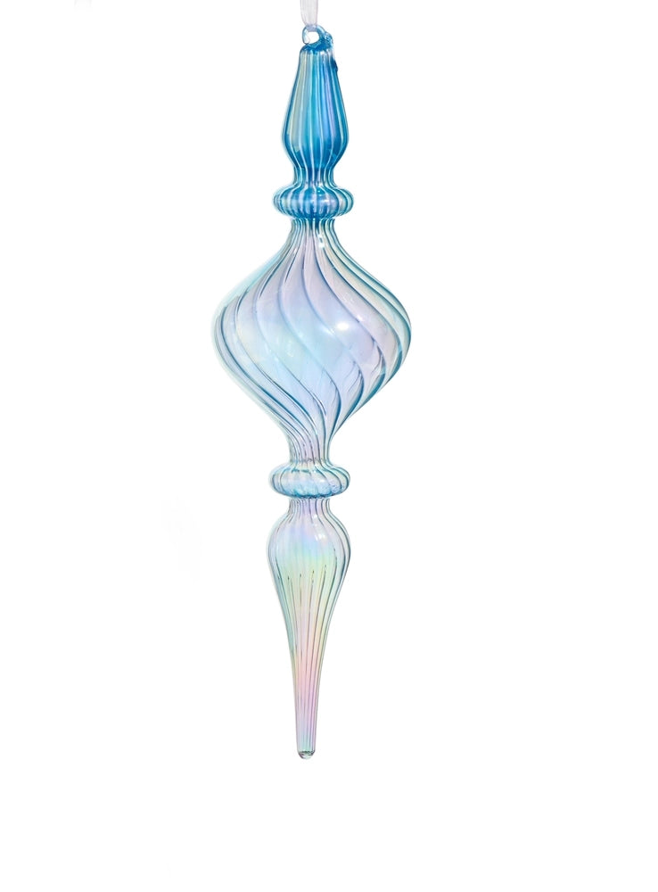 11.75" Pearlescent Blue Finial Ornament