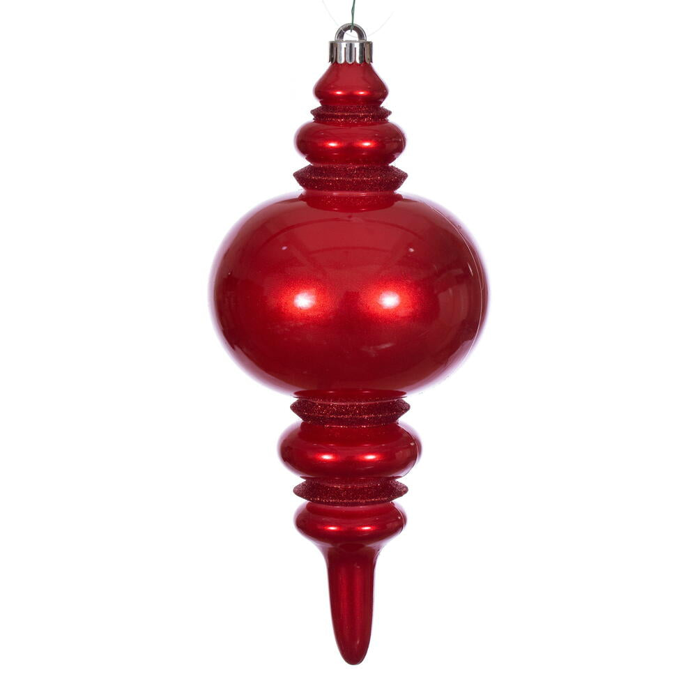 13" Red Candy Glitter Finial