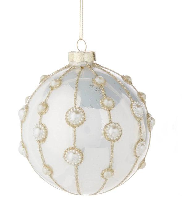 4" Pearl Embellished Ornament