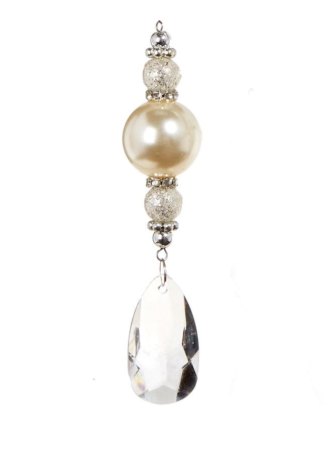 5.75" Crystal Pearl Drop Ornament