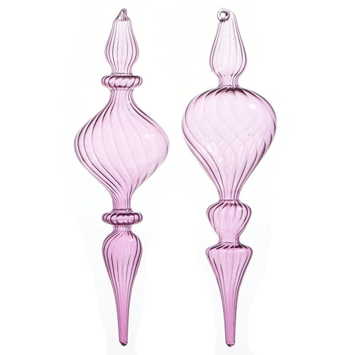 10.5" Amethyst Blown Glass Finial Ornament