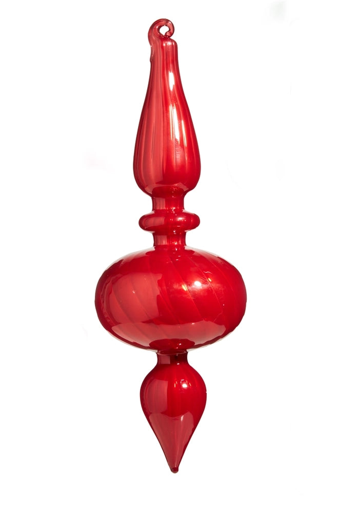 9.75" Blown Glass Finial Ornament