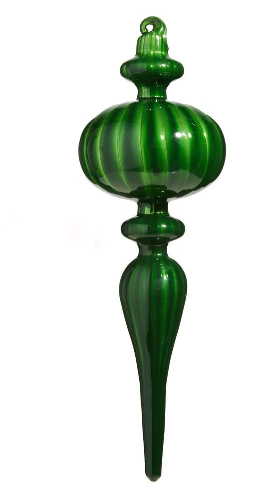 9.75" Blown Glass Finial Ornament