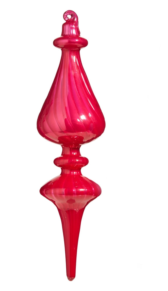 9.75" Blown Glass Finial Ornament