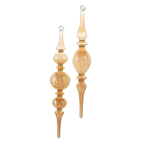 12" Champagne Finial Ornament - Double