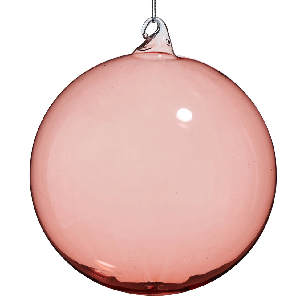 5" Rose Blown Glass Ball Ornament