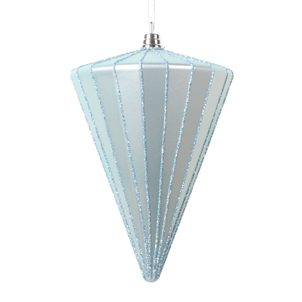 6" Matte Baby Blue Cone Ornament