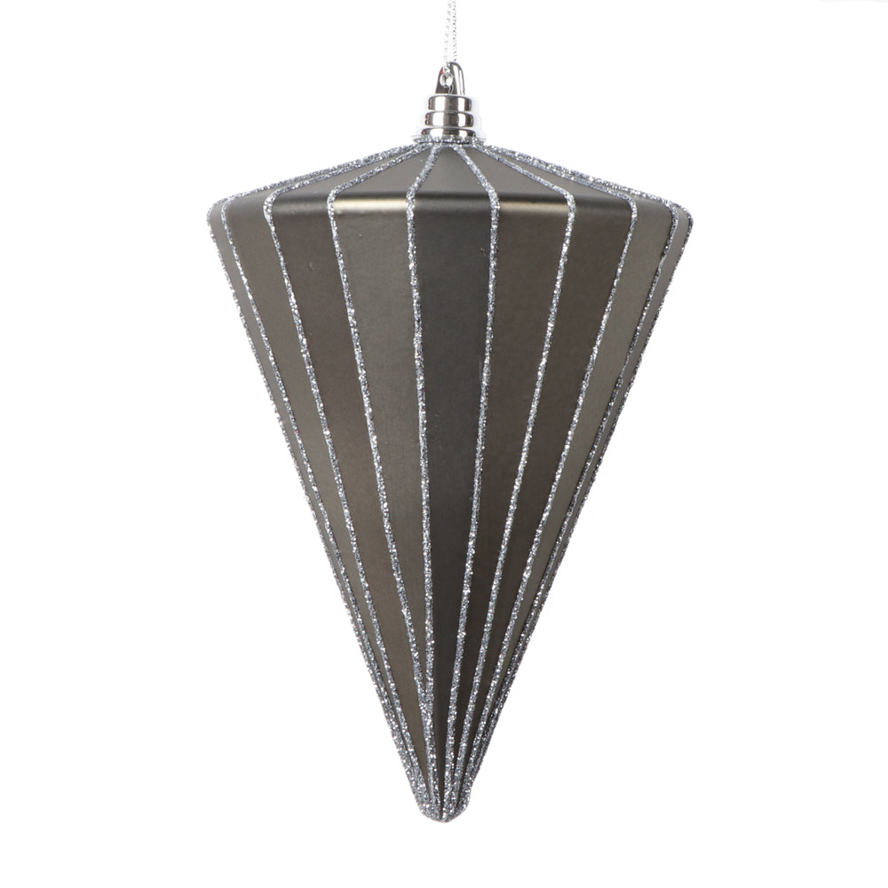 6" Matte Pewter Cone Ornament