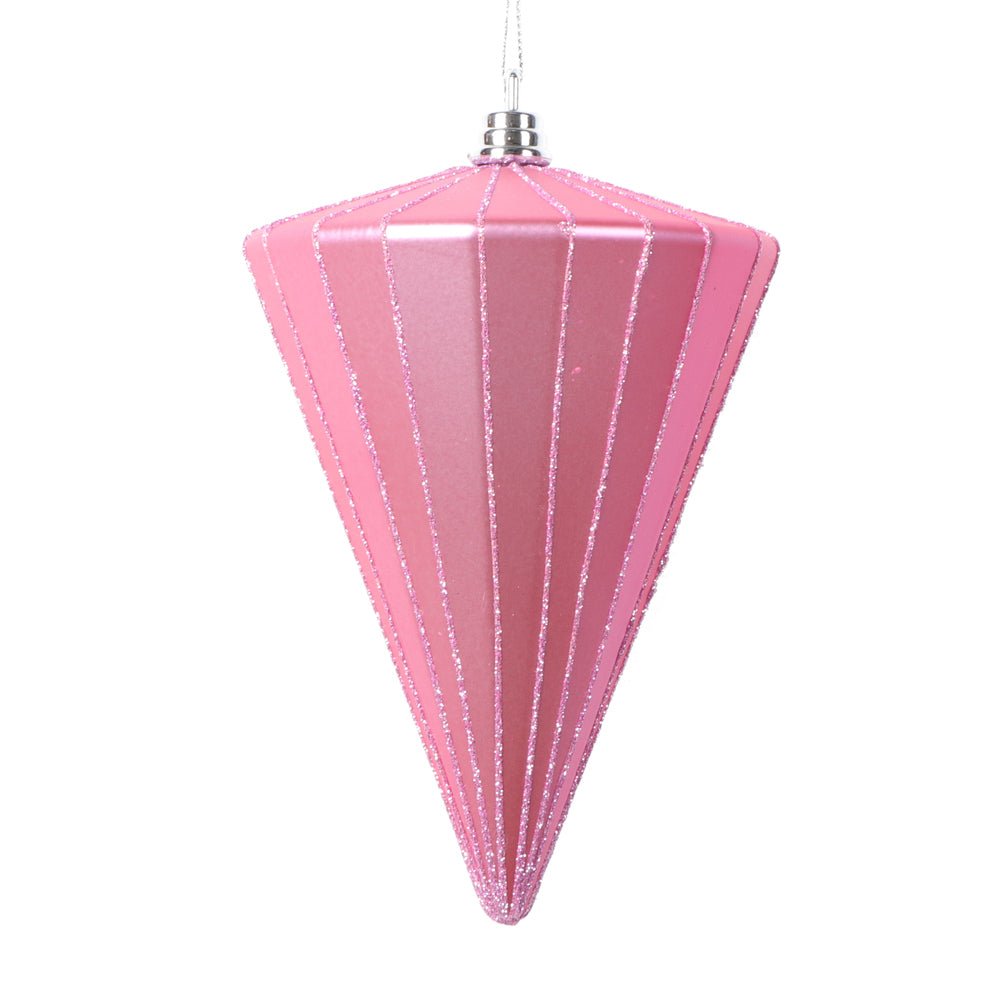 6" Matte Pink Cone Ornament