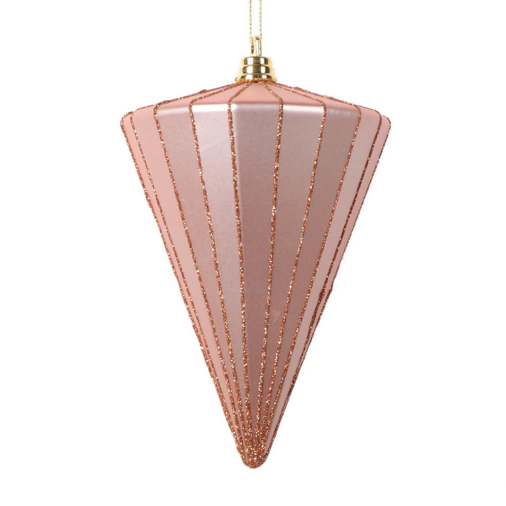6" Matte Rose Gold Cone Ornament