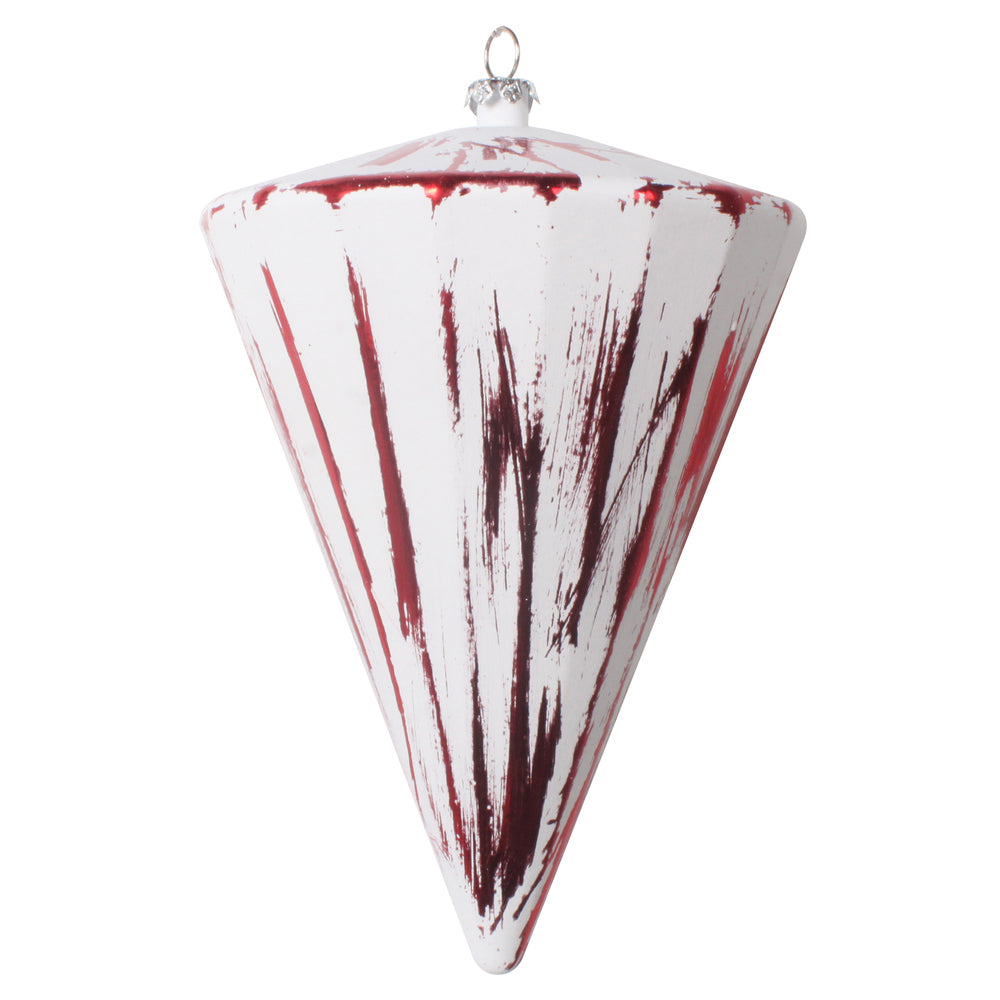6" Red Brushed Cone Ornament