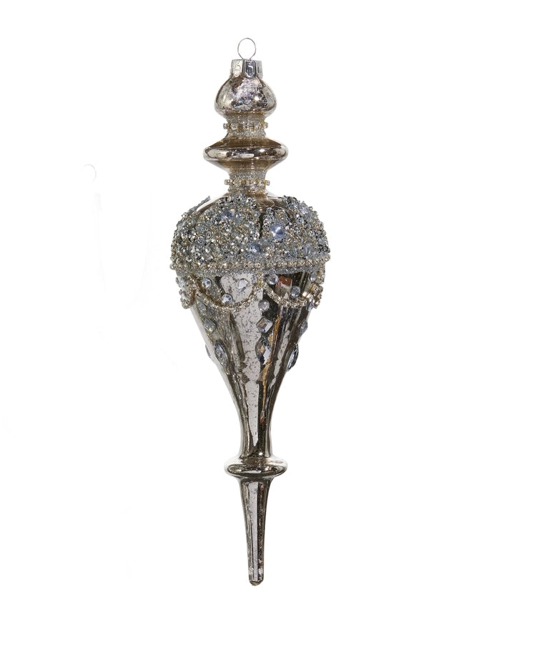 9.5" Jeweled Mercury Finial Ornament