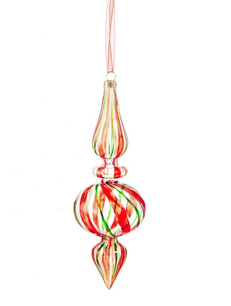 9.75" Tricolor Spiral Finial Ornaments