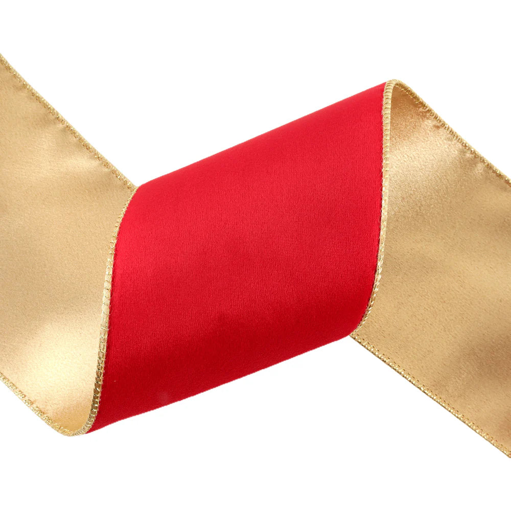 4" Reversible Classic Velvet Wired Ribbon
