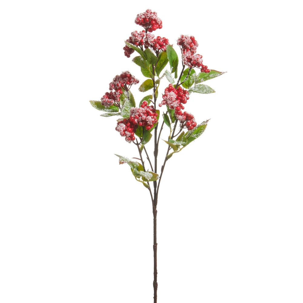 25" Snowy Berry Cluster Spray