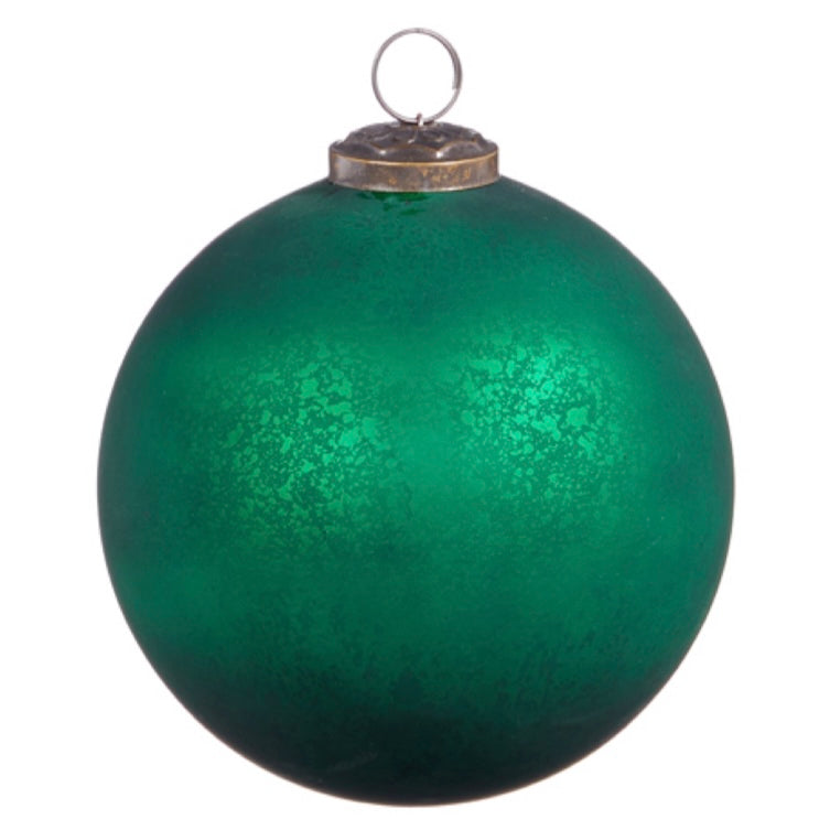 5" Antiqued Dark Green Ornament