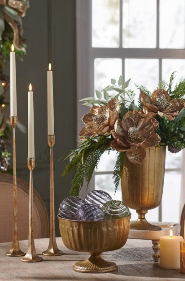 9.5" Antique Gold Pedestal Bowl