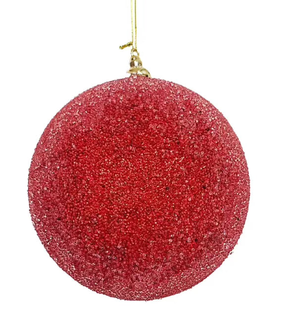 6” Beaded Red Ornament