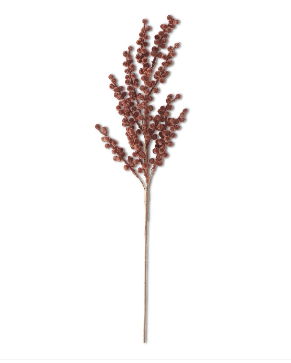 28 Inch Brown Flocked Berry Stem