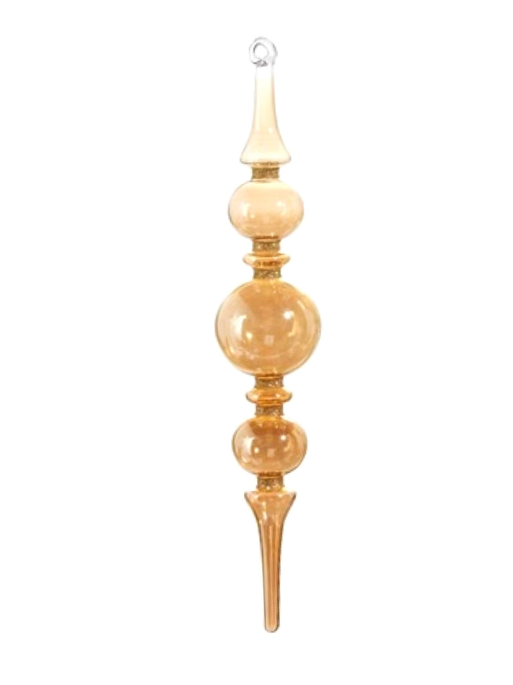 12" Champagne Finial Ornament - Triple