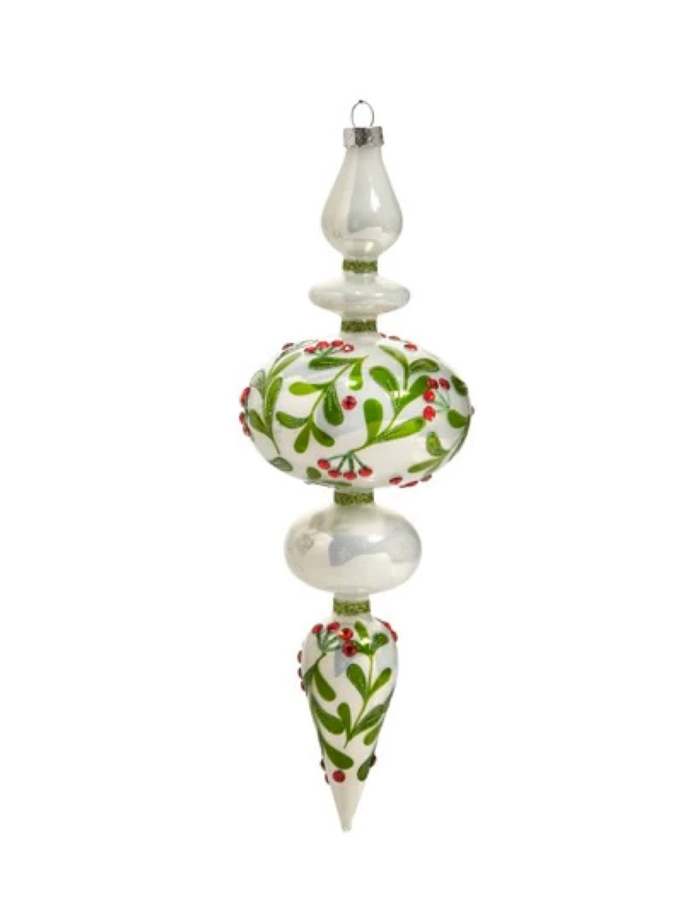 9.75" Botanical Leaf Finial Ornament - Wide