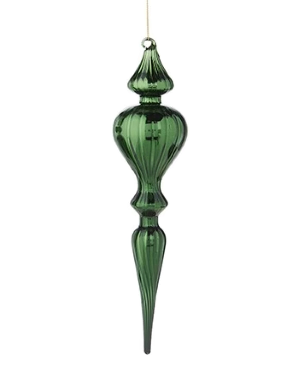 11" Green Finial Ornament - Short