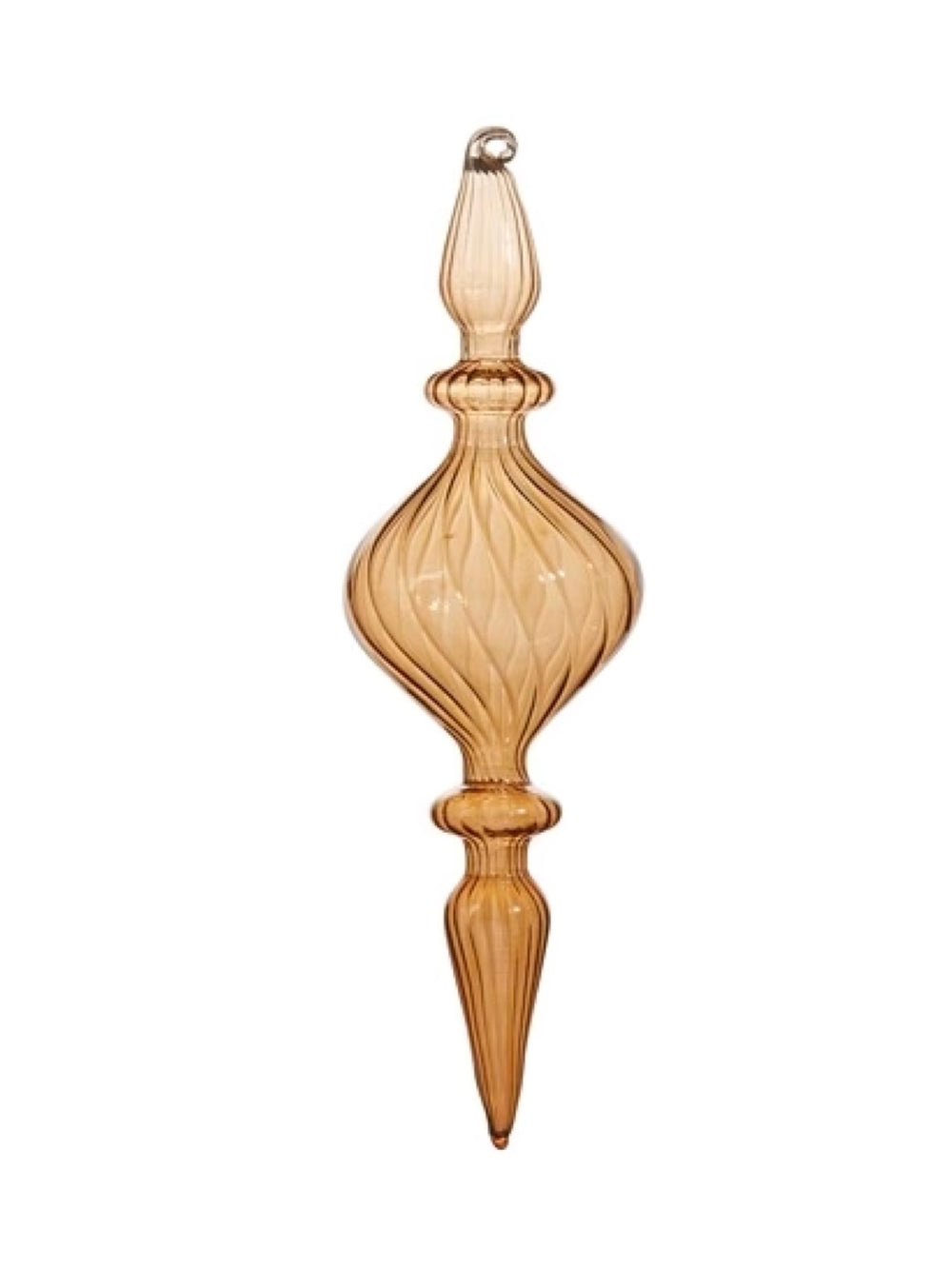 10.5" Glass Blown Finial Ornament - Cognac