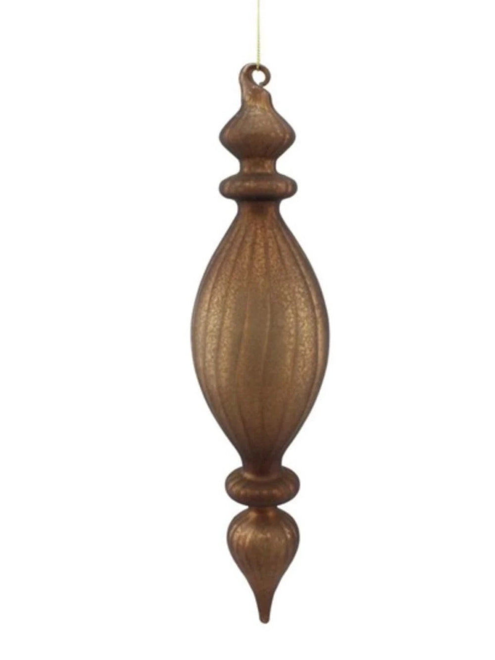 13.5" Glass Finial Ornament - Matte Mercury Chocolate