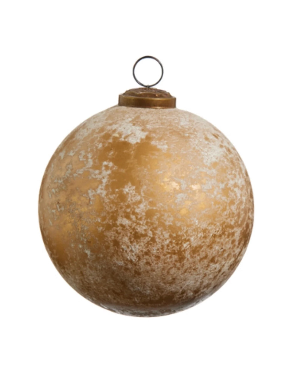 5" Distressed Gold Ball Ornament