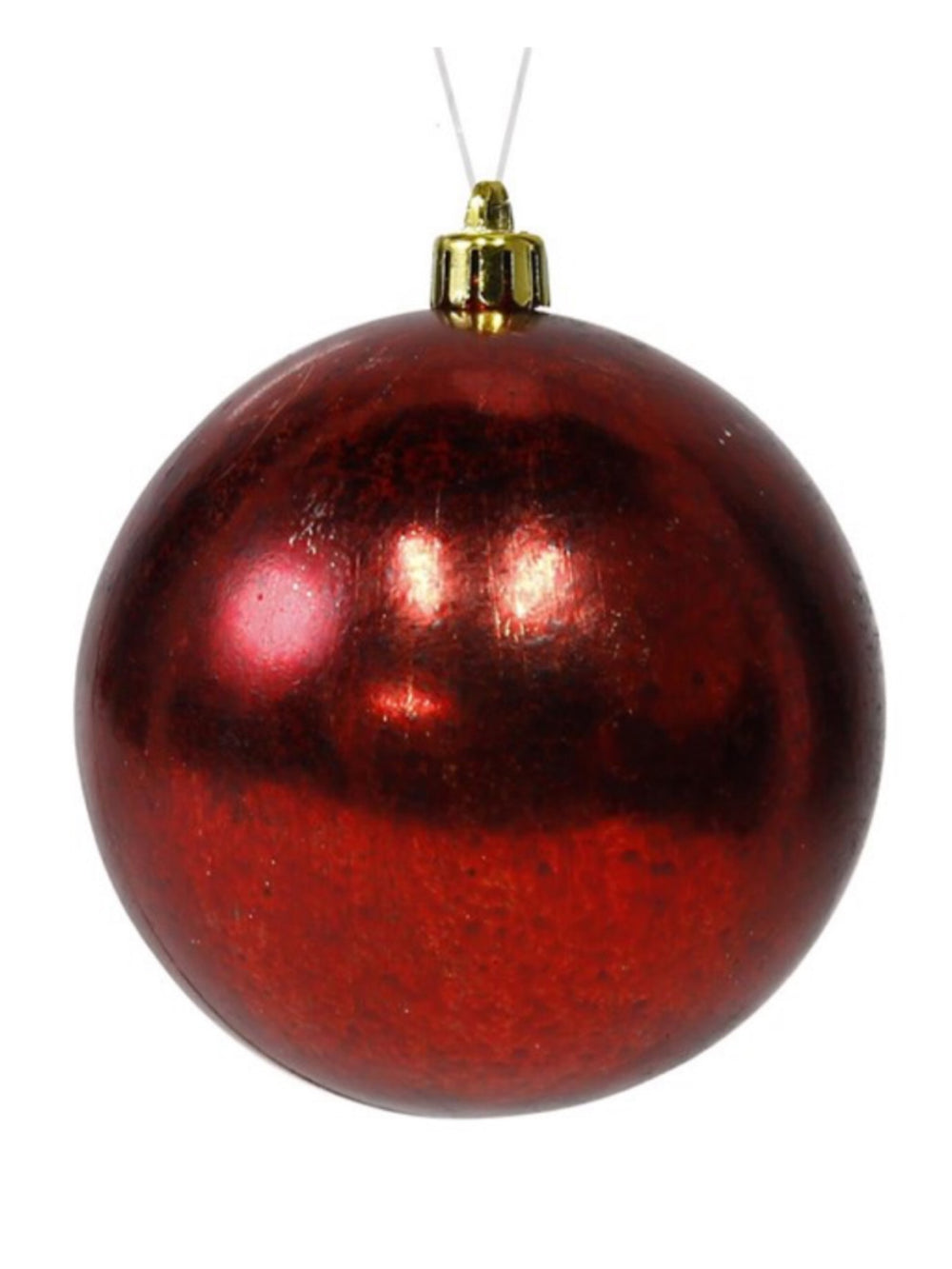 6" Antique Wash Smooth Ball Ornament - Antique Wash Red (150mm)