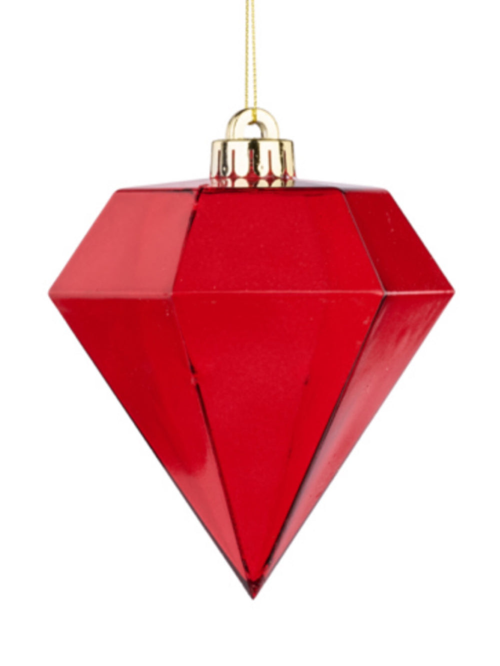 5" Clear Diamond Ball Ornament - Red (120mm)