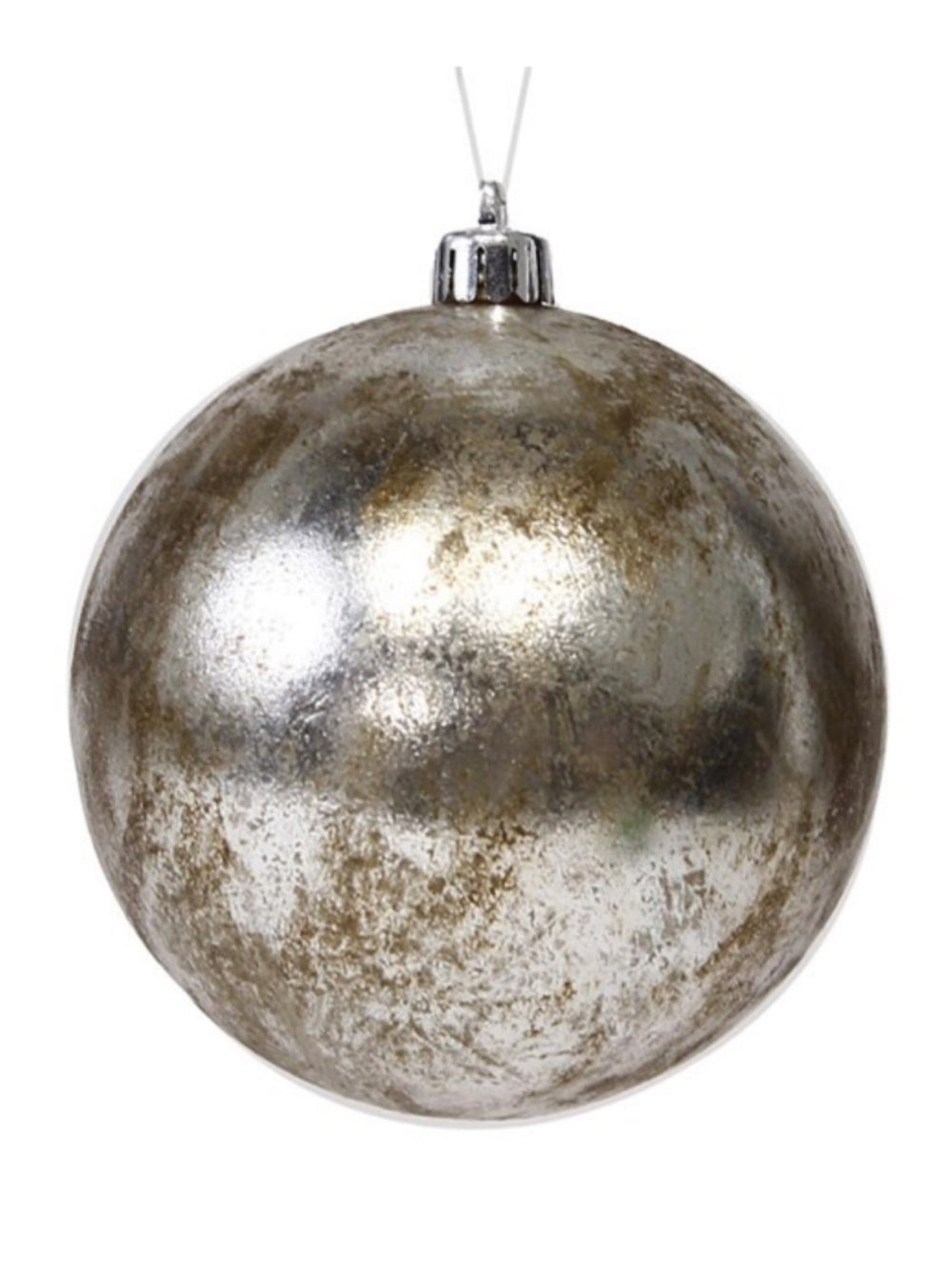 6" Antique Wash Smooth Ball Ornament - Antique Wash Silver (150mm)