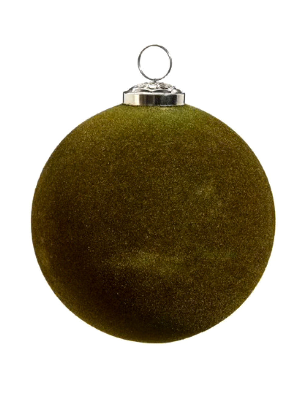 5" Olive Green Flocked Ornament