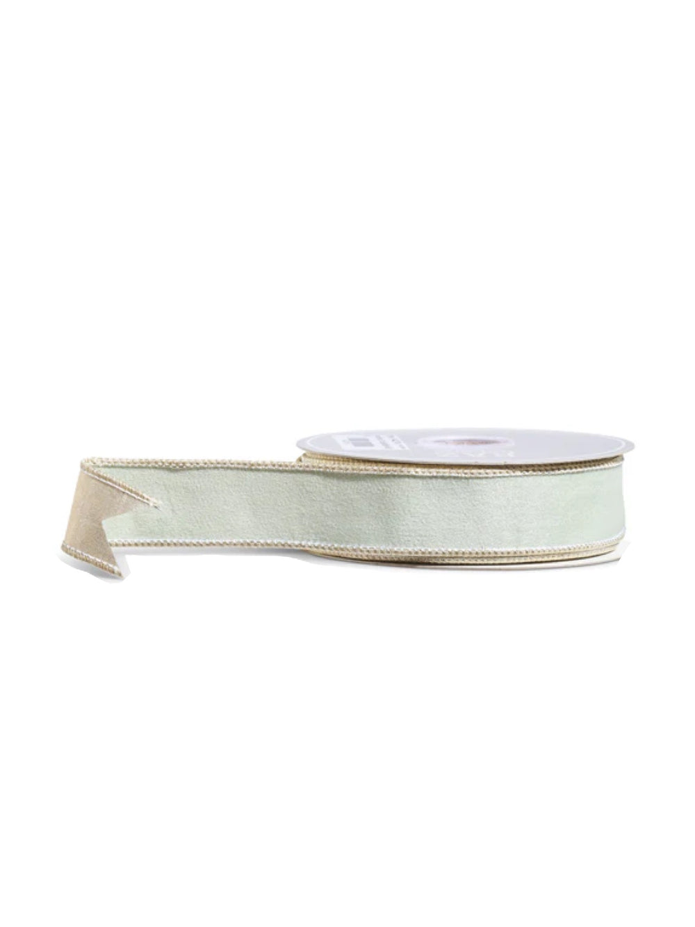 1.5" x 10 Yards Sage Green Ribbon with Gold Trim