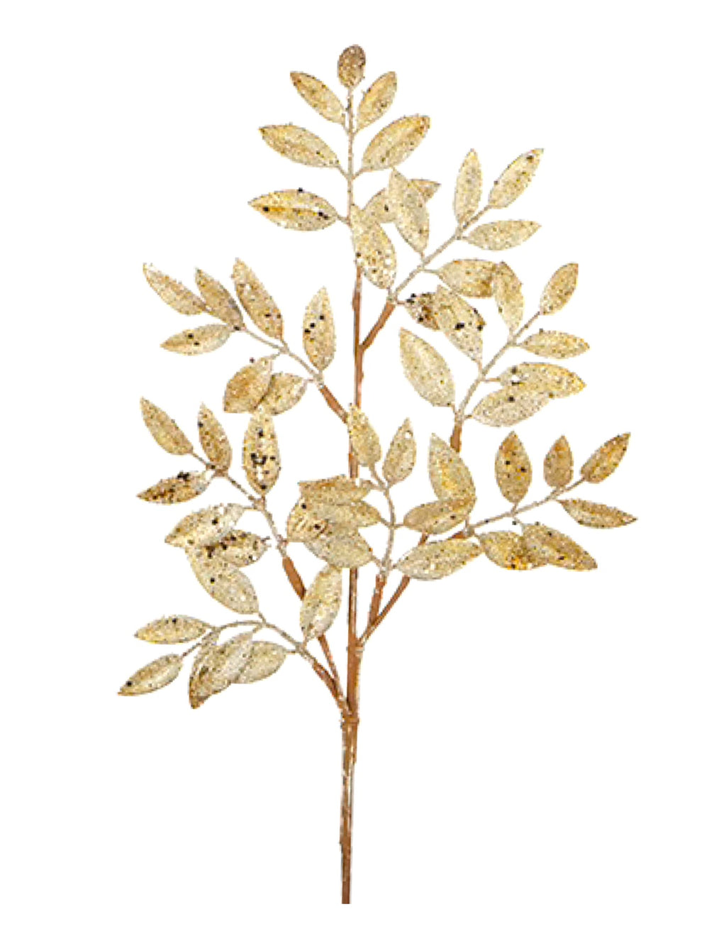 26.75" Gold Glittered Laurel Leaf Spray