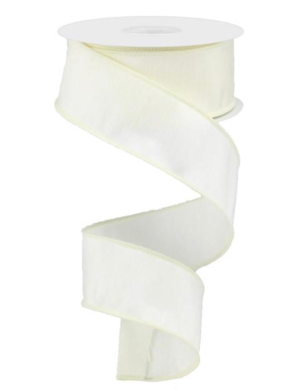 1.5" x 25 Yard Faux Dupioni Ribbon - Ivory