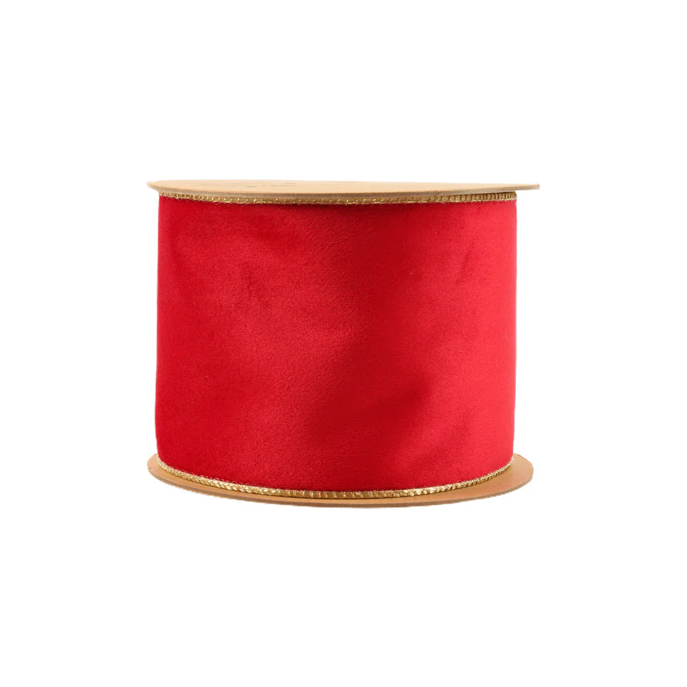 4" Reversible Classic Velvet Wired Ribbon