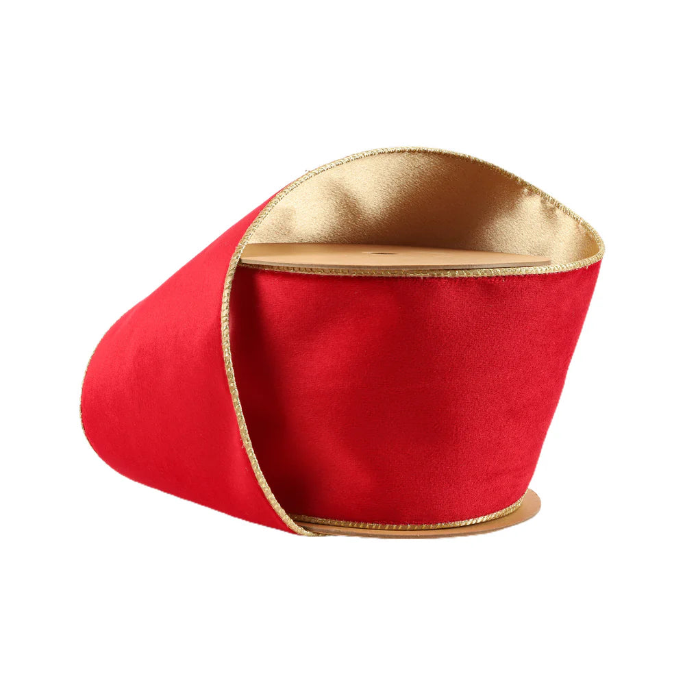 4" Reversible Classic Velvet Wired Ribbon